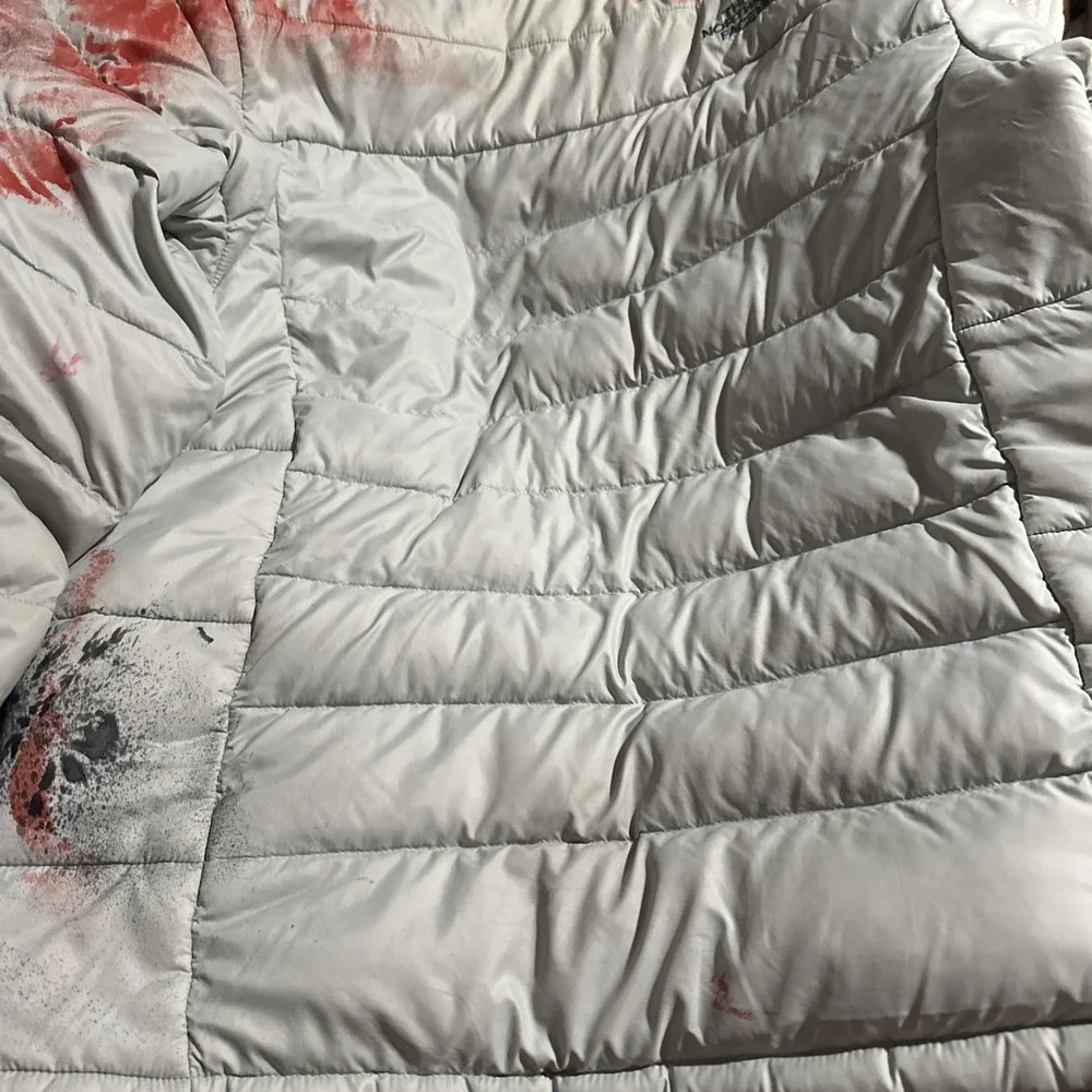 North Face Puffer Jacket Special Unique Painted Splatter Design Size Medium NF